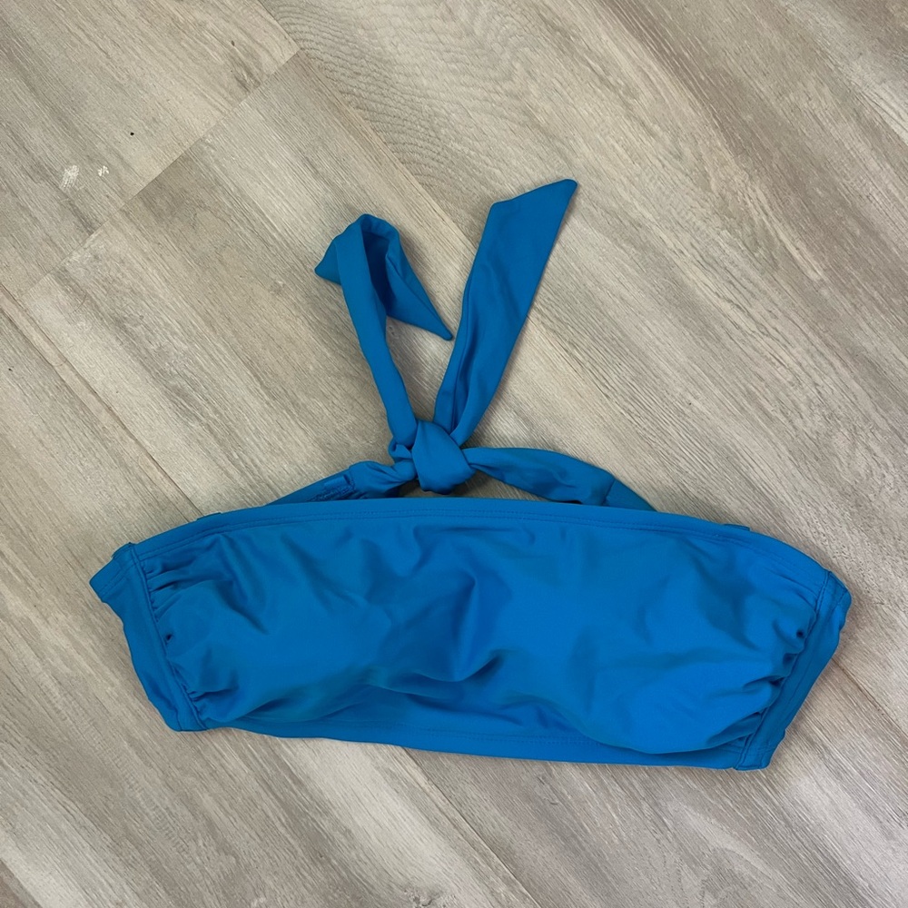 Blue Halter Bandeau Top